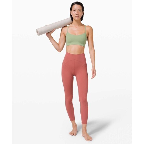 LULULEMON Unlimit 25" High Rise Brier Rose Pink Nulu Ankle Leggings, Size 8 - Picture 1 of 16